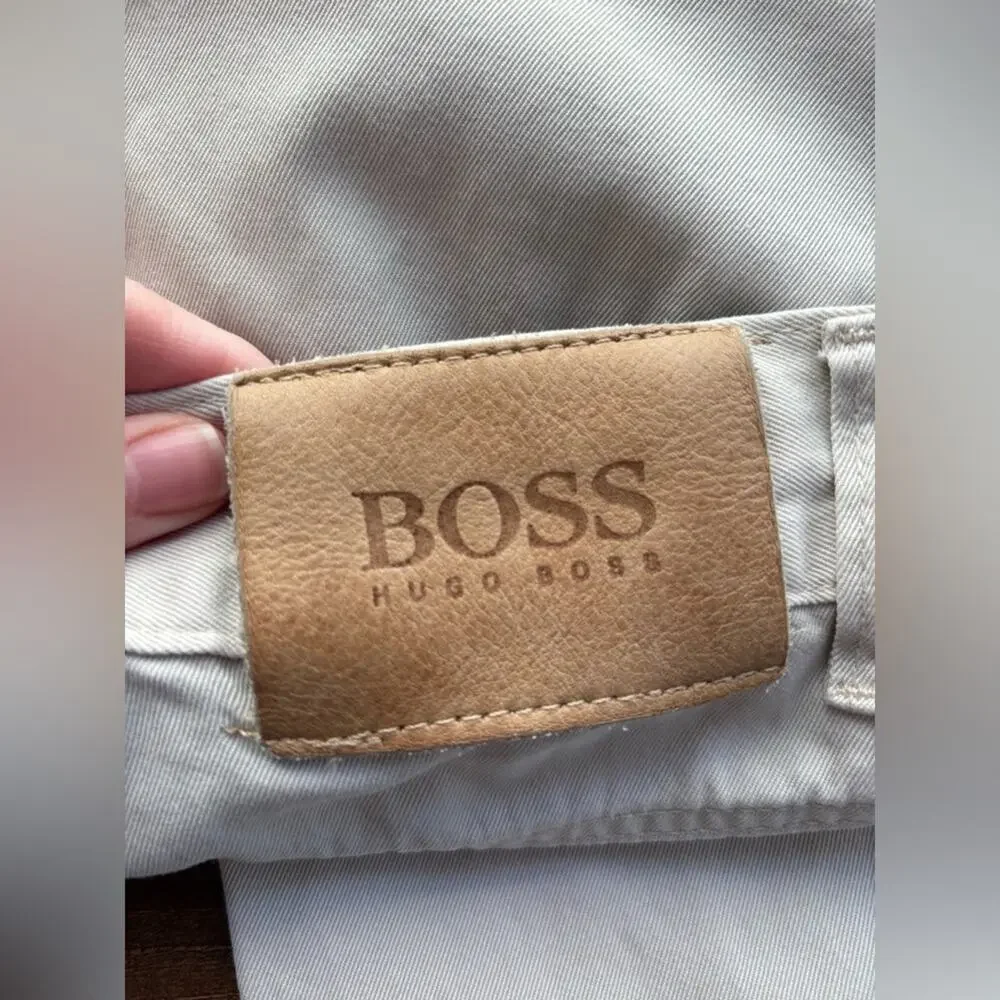 Hugo Boss Men's 30X32 Arkansas Beige Casual Straight Leg Trousers Chino 90's Y2K